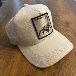 Scorpion Embroidered Cream Cap